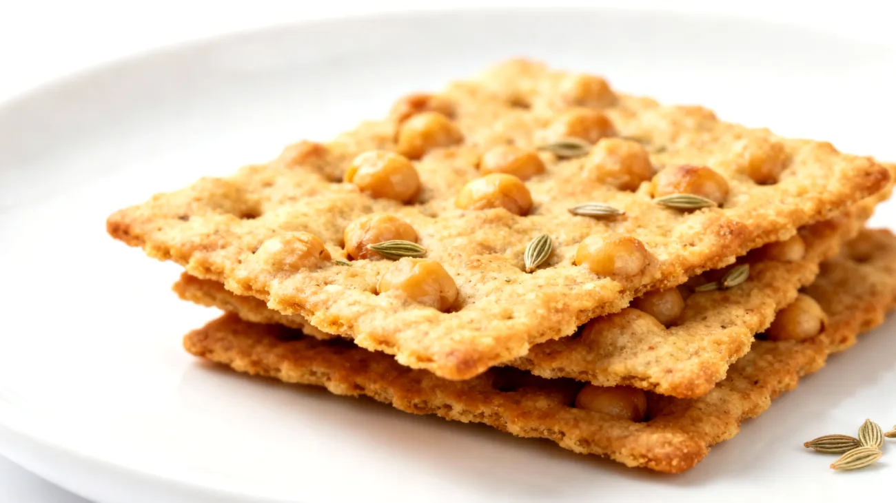 Geröstete Kichererbsen-Crackers mit Fenchelsamen"