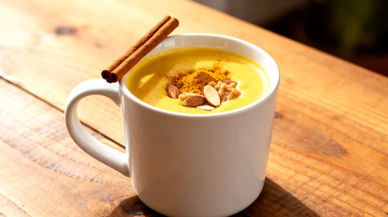 Goldene Milch mit Ashwagandha und Mandelbutter"