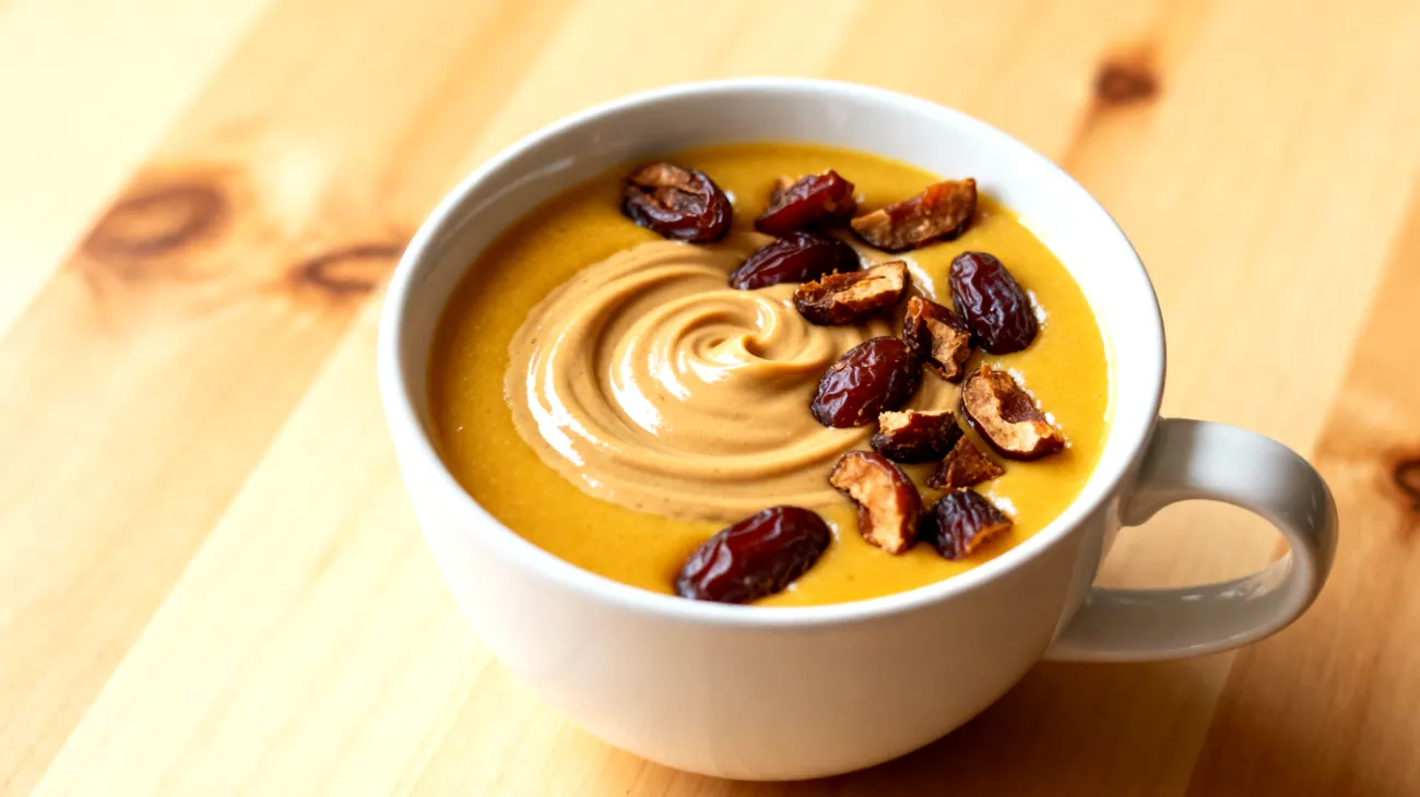 Goldene Milch mit Tahini und Datteln"