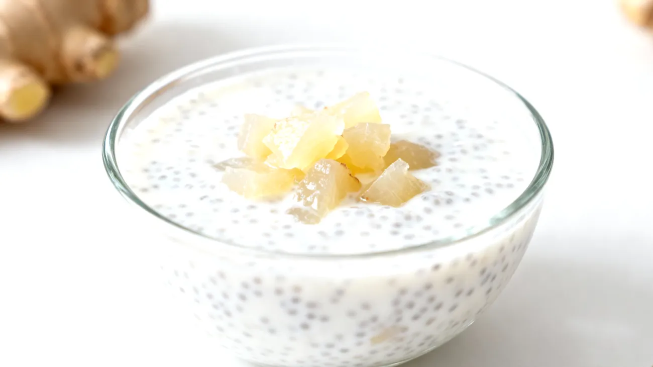 Kefir-Chia-Pudding mit fermentiertem Ingwer"