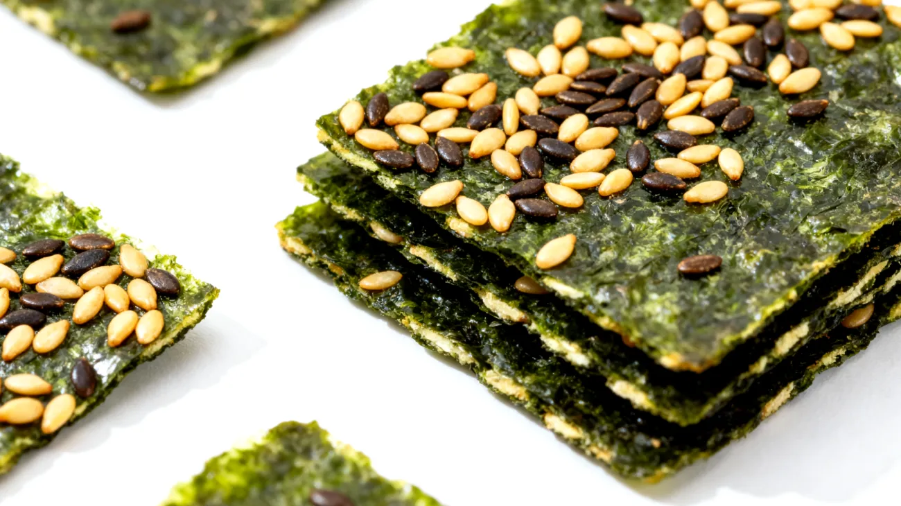 Wakame-Algen-Cracker mit Sesam und Hanfsamen"