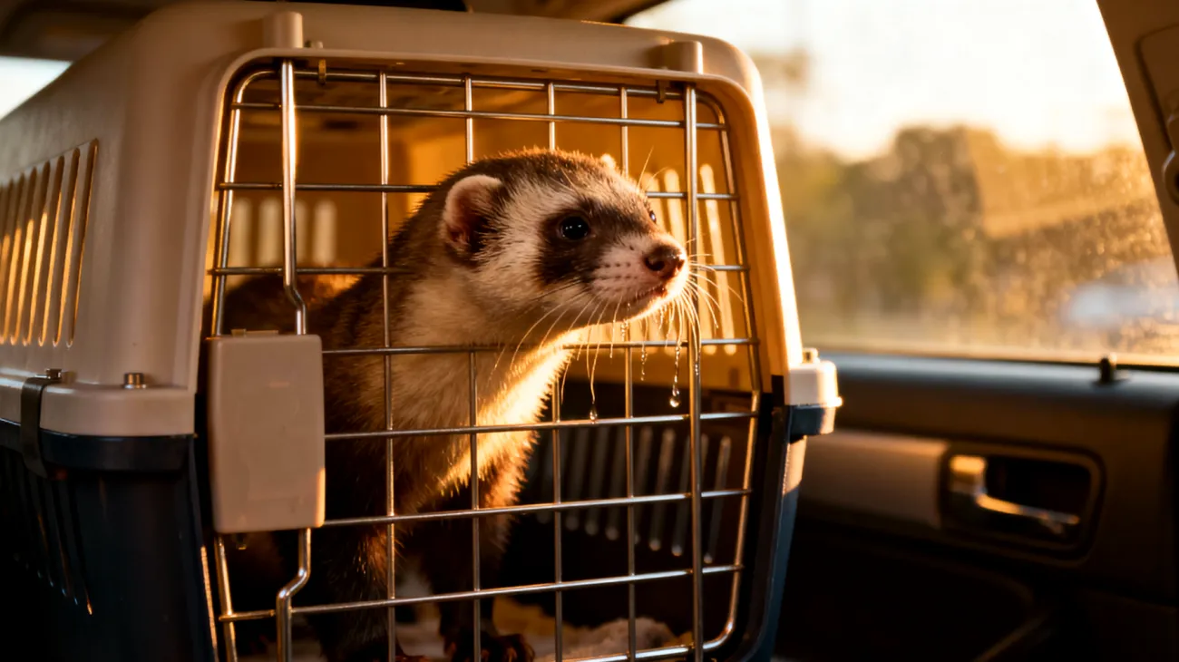 Frettchen leiden unter erheblichem Stress und können gesundheitliche Probleme entwickeln, wenn sie während Reisen nicht ausreichend Bewegungsfreiheit und Beschäftigung erhalten, da sie sehr aktive und neugierige Tiere sind, die regelmäßige Aktivitätsphasen benötigen"