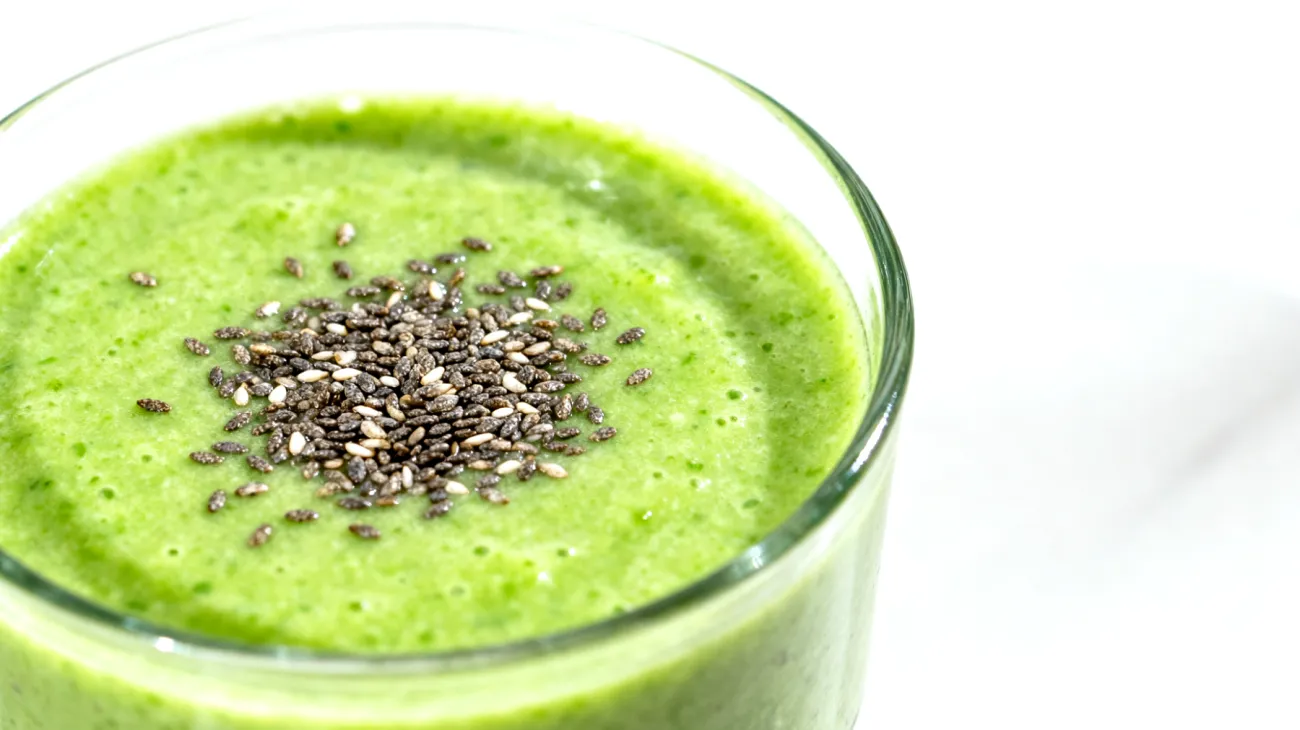 Kefir-Smoothie mit Spirulina und Chiasamen"